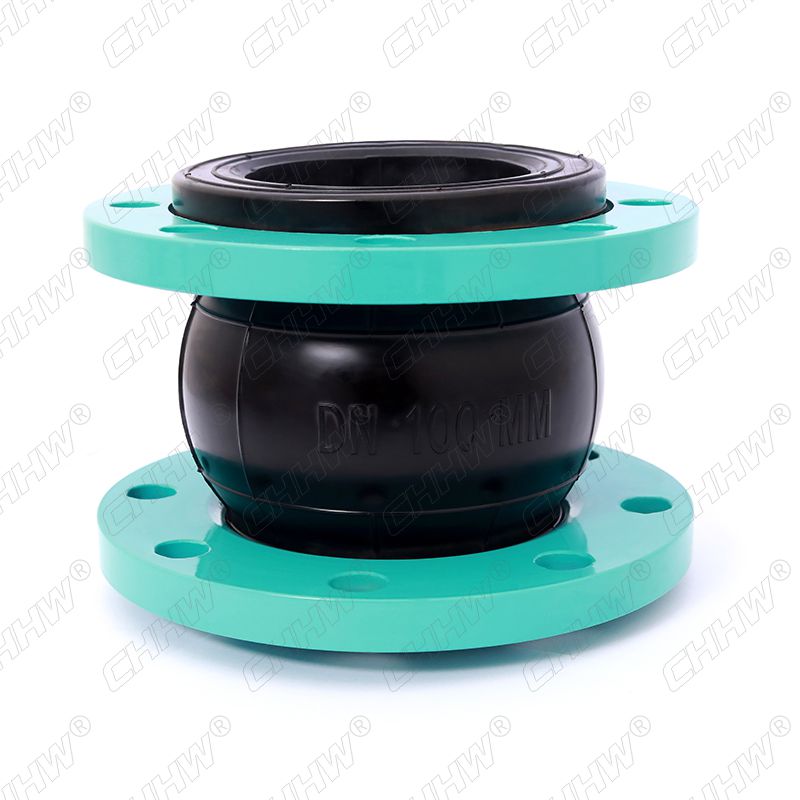 DN100可曲撓單球體橡膠軟接頭(經(jīng)緯線橡膠接頭)